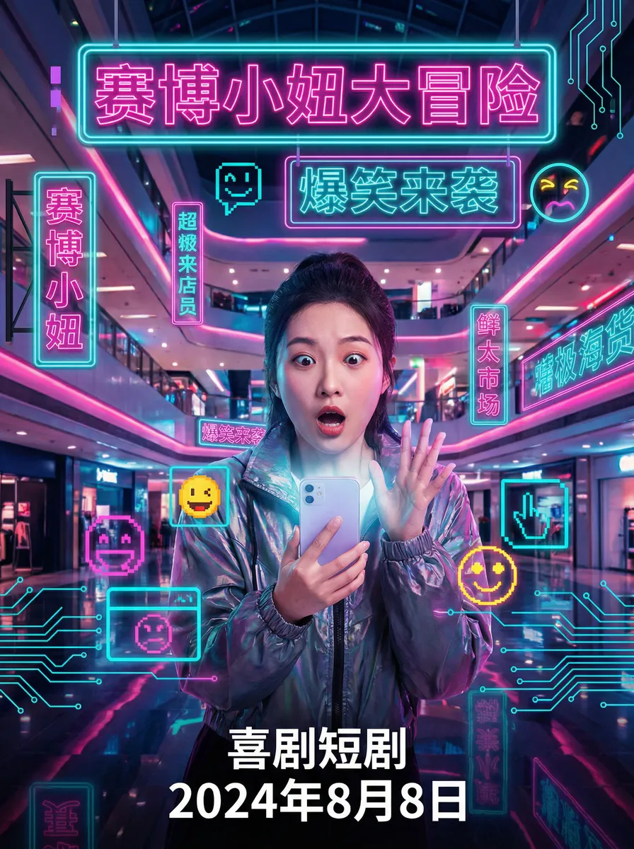 冰漪人体 搞笑喜剧短剧 - 赛博小妞大冒险海报